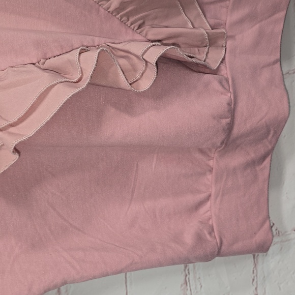 Simplee Dropshoulder Ruffled Sleeve Sweatshirt Casual Oversized Pink Pullover S - Picture 7 of 12